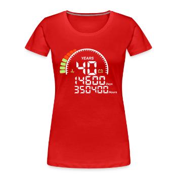 years 40 years anniversary meter - Women's Premium Organic T-Shirt - red - Front - Mia (176cm)