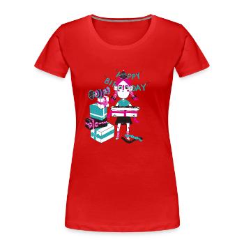 birthday - Women's Premium Organic T-Shirt - red - Front - Mia (176cm)
