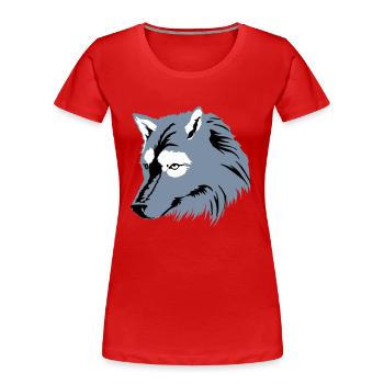 Silver Grey Wolf / Silbergrauer Wolf (3c) - Women's Premium Organic T-Shirt - red - Front - Mia (176cm)