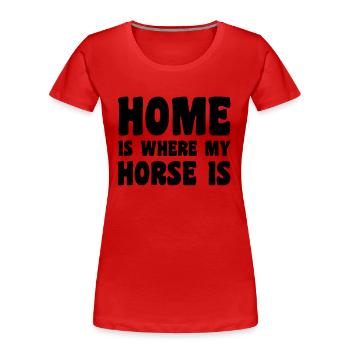 Horse - Frauen Premium Bio T-Shirt - Rot - Vorne - Mia (176cm)