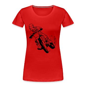Moto Cross - Frauen Premium Bio T-Shirt - Rot - Vorne - Mia (176cm)