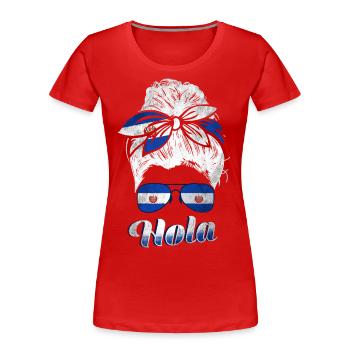 El Salvador Frau - Frauen Premium Bio T-Shirt - Rot - Vorne - Mia (176cm)