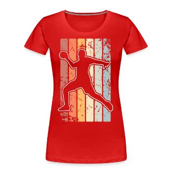 Handball - T-shirt bio Premium Femme - rouge - Devant - Mia (176cm)