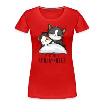 Chemise de nuit pour chat Chemise de nuit officielle pour chat - T-shirt bio Premium Femme - rouge - Devant - Mia (176cm)