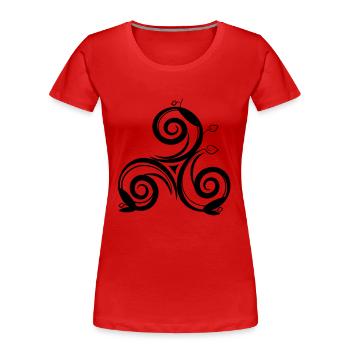 triskell arbre - T-shirt bio Premium Femme - rouge - Devant - Mia (176cm)