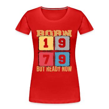 1979 anniversaire 43 ans fête rétro 43e anniversaire - T-shirt bio Premium Femme - rouge - Devant - Mia (176cm)