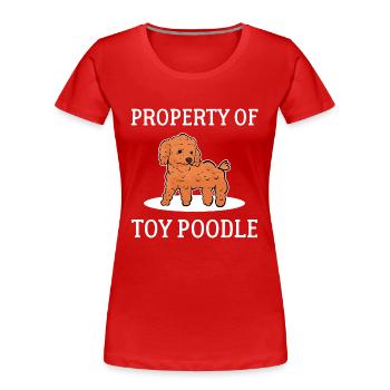 Pudel - Frauen Premium Bio T-Shirt - Rot - Vorne - Mia (176cm)