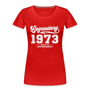 Legendary since 1973 Vintage Birthday Gift - Women's Premium Organic T-Shirt - red - Front - Mia (176cm)