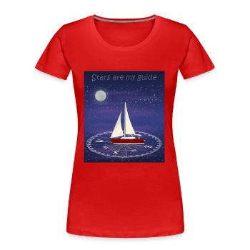 Sterne sind mein Wegweiser - Frauen Premium Bio T-Shirt - Rot - Vorne - Mia (176cm)