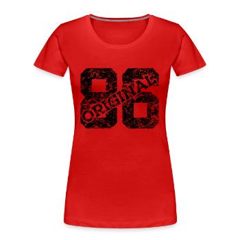 40e anniversaire 40e anniversaire Original 1986 - T-shirt bio Premium Femme - rouge - Devant - Mia (176cm)