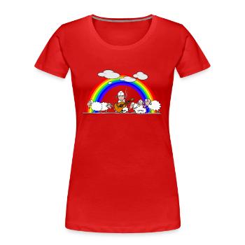 Sheep smoking weed - Women's Premium Organic T-Shirt - red - Front - Mia (176cm)