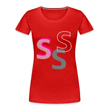 S Initiale - T-shirt bio Premium Femme - rouge - Devant - Mia (176cm)