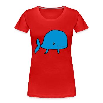 baleine poisson mer enfant ferme bébé animal - T-shirt bio Premium Femme - rouge - Devant - Mia (176cm)