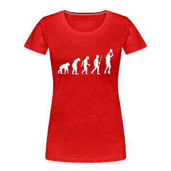 Basketballer Evolution - Frauen Premium Bio T-Shirt - Rot - Vorne - Mia (176cm)