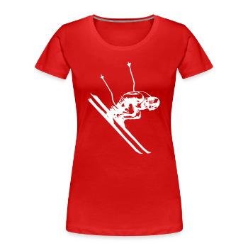 Skifahrer, Skifahren - Frauen Premium Bio T-Shirt - Rot - Vorne - Mia (176cm)
