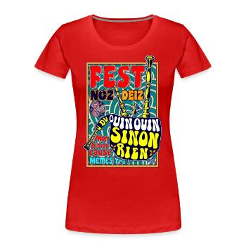 Mon biniou cause (du "ouin-ouin" sinon rien) - T-shirt bio Premium Femme - rouge - Devant - Mia (176cm)