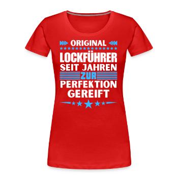 Lure guide matured to perfection - Women's Premium Organic T-Shirt - red - Front - Mia (176cm)