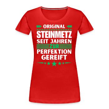 Zur Perfektion gereifter Steinmetz - Frauen Premium Bio T-Shirt - Rot - Vorne - Mia (176cm)