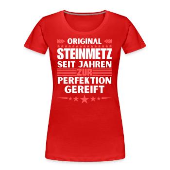 Zur Perfektion gereifter Steinmetz - Frauen Premium Bio T-Shirt - Rot - Vorne - Mia (176cm)