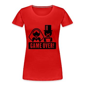 Game Over! (Fiancé / Marié / Mariage / Pansement) - T-shirt bio Premium Femme - rouge - Devant - Mia (176cm)