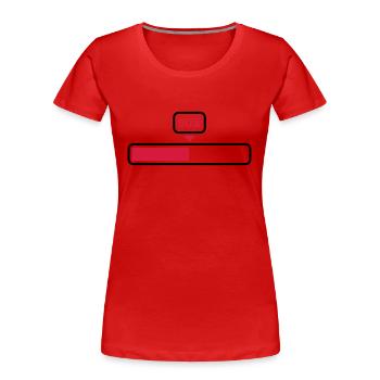 50 % - Women's Premium Organic T-Shirt - red - Front - Mia (176cm)