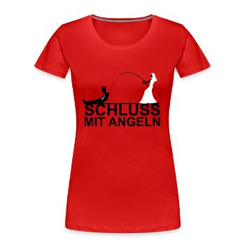 Dernière fête de la poule de pêche - T-shirt bio Premium Femme - rouge - Devant - Mia (176cm)