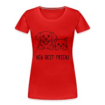 best friend cadeau bébé nom chien et chat - T-shirt bio Premium Femme - rouge - Devant - Mia (176cm)