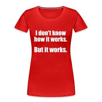 Programmer, Software, Computer Science, Developer - Women's Premium Organic T-Shirt - red - Front - Mia (176cm)