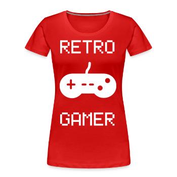 Retro Gamer Gaming Gamen Videospiel Controller - Frauen Premium Bio T-Shirt - Rot - Vorne - Mia (176cm)