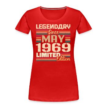 Mai 1969 Mai - Jubiläum Mai 1969 - Frauen Premium Bio T-Shirt - Rot - Vorne - Mia (176cm)