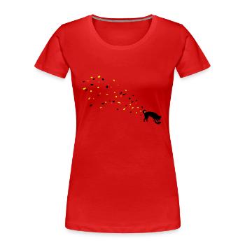 Hund Dreck - Frauen Premium Bio T-Shirt - Rot - Vorne - Mia (176cm)