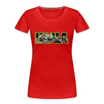 Koala - Frauen Premium Bio T-Shirt - Rot - Vorne - Mia (176cm)