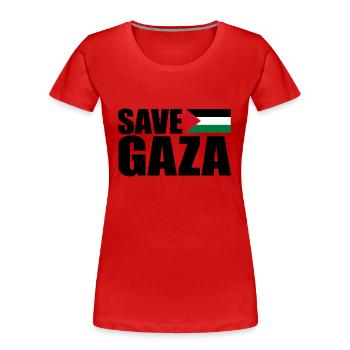 Save gaza - Frauen Premium Bio T-Shirt - Rot - Vorne - Mia (176cm)