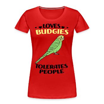 Perruche ondulée - T-shirt bio Premium Femme - rouge - Devant - Mia (176cm)