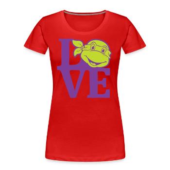 Teenage Mutant Ninja Turtles Love - Frauen Premium Bio T-Shirt - Rot - Vorne - Mia (176cm)