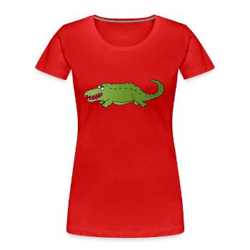 Krokodil - Frauen Premium Bio T-Shirt - Rot - Vorne - Mia (176cm)