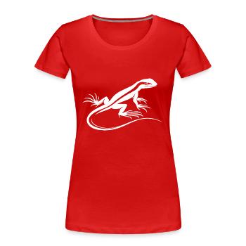 Echse - Frauen Premium Bio T-Shirt - Rot - Vorne - Mia (176cm)