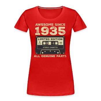 1935 Anniversaire Né En 1935 Vintage Rétro - T-shirt bio Premium Femme - rouge - Devant - Mia (176cm)