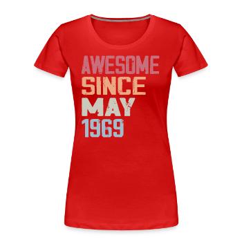Mai 1969 Geburtstag 1969 Retro 1969 Mai Jahrgang - Frauen Premium Bio T-Shirt - Rot - Vorne - Mia (176cm)