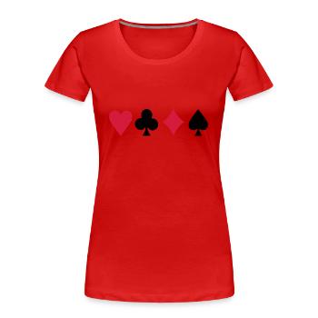 Poker - Frauen Premium Bio T-Shirt - Rot - Vorne - Mia (176cm)