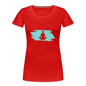 Om Yoga - Frauen Premium Bio T-Shirt - Rot - Vorne - Mia (176cm)