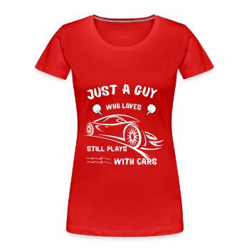 loves still plays with cars 2 - Frauen Premium Bio T-Shirt - Rot - Vorne - Mia (176cm)