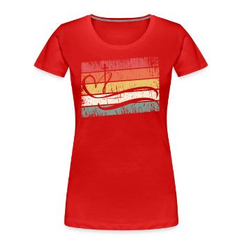 Jesus Christus - Christliches Shirt - Kreuz, Herz - Frauen Premium Bio T-Shirt - Rot - Vorne - Mia (176cm)