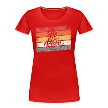 Jesus Christus - Christliches Shirt - He is risen - Frauen Premium Bio T-Shirt - Rot - Vorne - Mia (176cm)