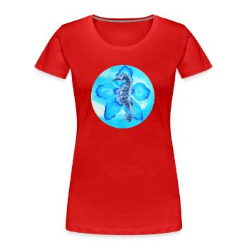 océan, hippocampe - T-shirt bio Premium Femme - rouge - Devant - Mia (176cm)