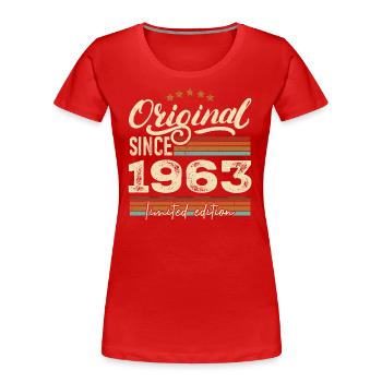 Original 1963 Vintage - 1963 Birthday Gift - Women's Premium Organic T-Shirt - red - Front - Mia (176cm)