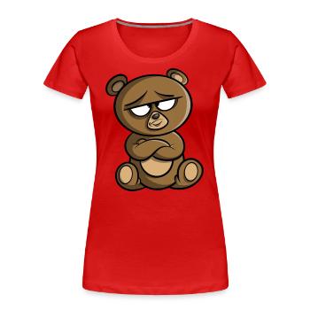 Ours brun doux - ours en peluche ours brun offensé - T-shirt bio Premium Femme - rouge - Devant - Mia (176cm)