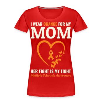 Multiple Sklerose Awareness Month Orange Mom - Frauen Premium Bio T-Shirt - Rot - Vorne - Mia (176cm)