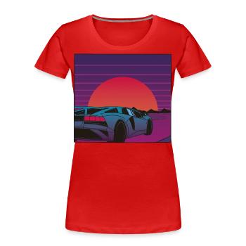 Supercar Act for your dreams Traumauto Sunrise - Frauen Premium Bio T-Shirt - Rot - Vorne - Mia (176cm)