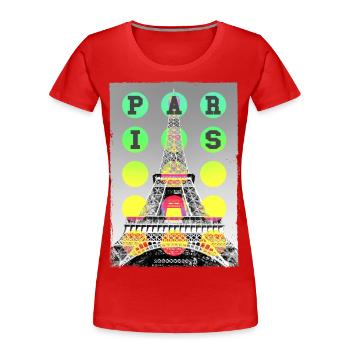 Paris France City Skyline Home Love - Women's Premium Organic T-Shirt - red - Front - Mia (176cm)
